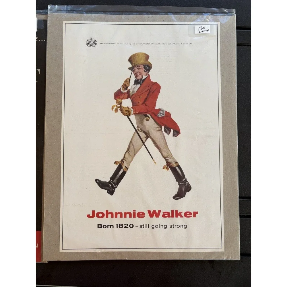 1930s & 1960s Alcohol Advertisements Schenley's & Johnnie Walker 1960 London